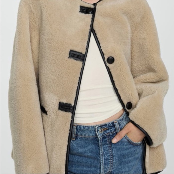 Mango Shearling toggle coat - Picture 2 of 7